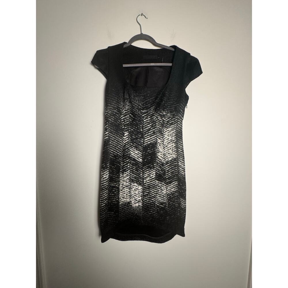 L.A.M.B. Dark grey short sleeve square neck wool dress size 6